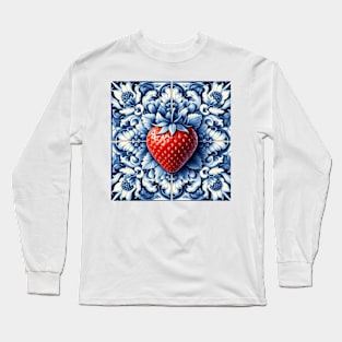 Delft Tile With Strawberry No.5 Long Sleeve T-Shirt